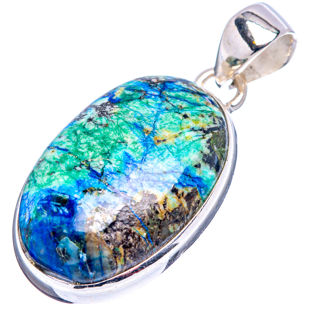 Azurite Pendant 1 3/8" (.925 Sterling Silver)