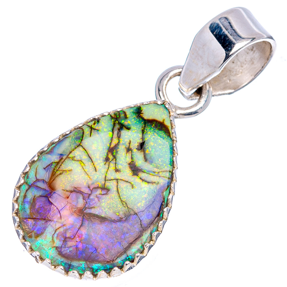 Rare Sterling Opal Pendant 1 1/4" (.925 Sterling Silver)