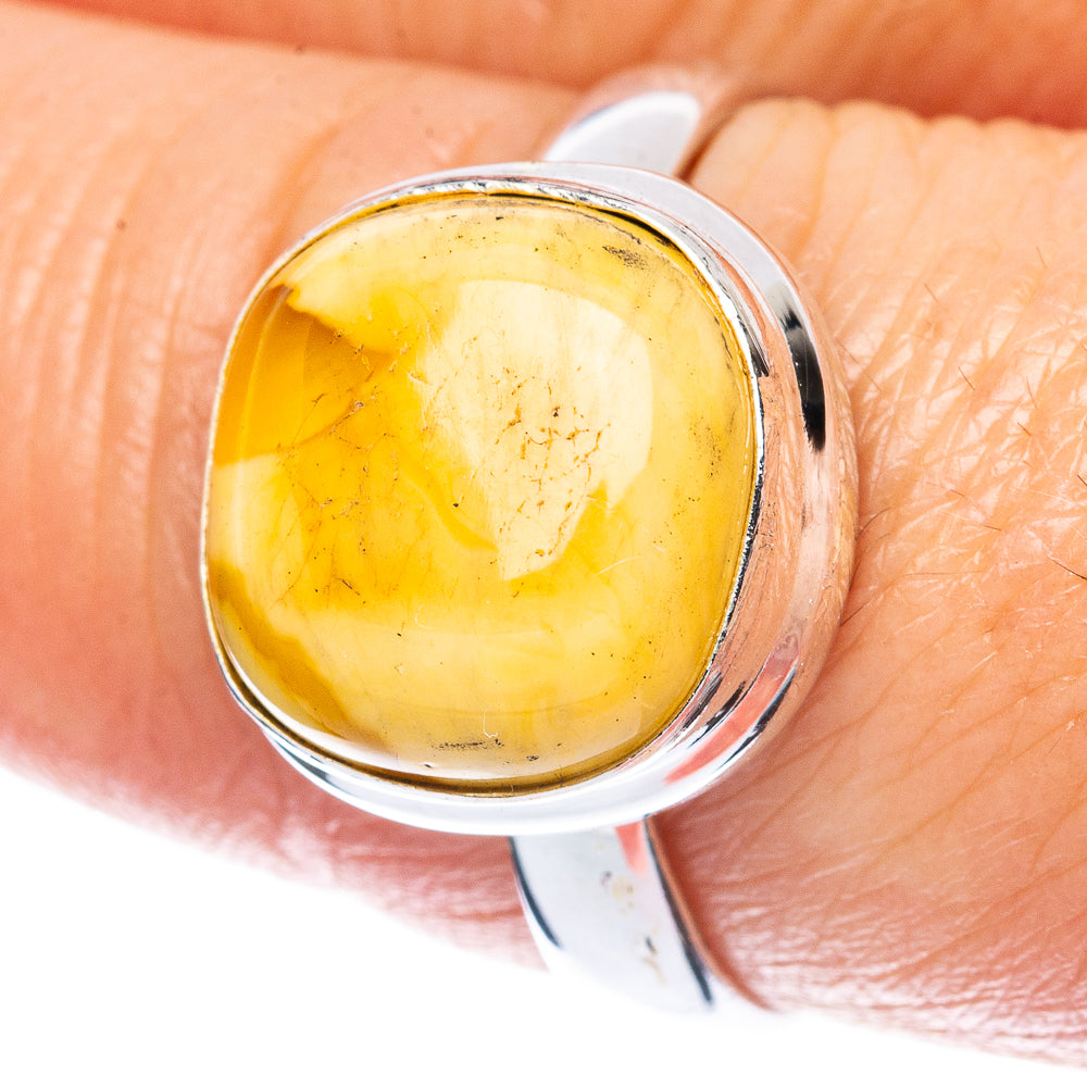 Amber Ring Size 8.25 (925 Sterling Silver) R2954