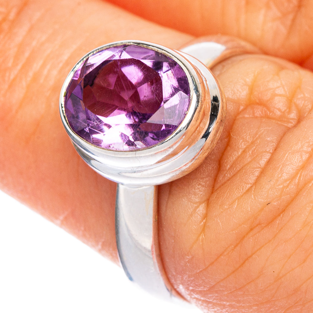 Faceted Amethyst Ring Size 6.75 (925 Sterling Silver) R1189