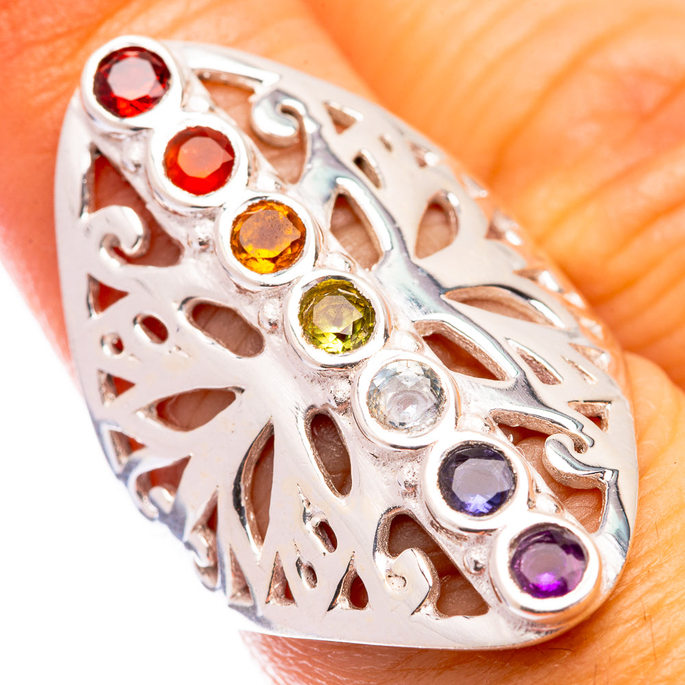 Rainbow Chakra Ring Size 7 (925 Sterling Silver) R140699