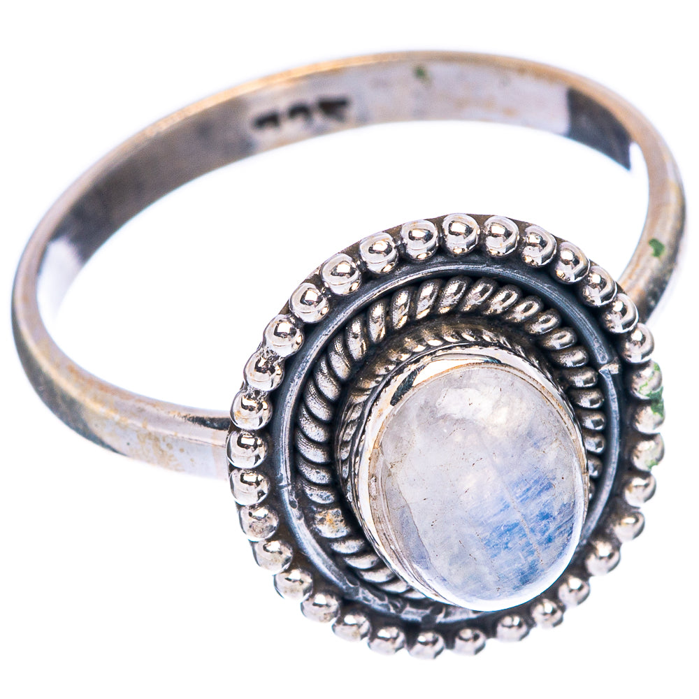 Rainbow Moonstone Dainty Ring Size 8 (925 Sterling Silver) R5980