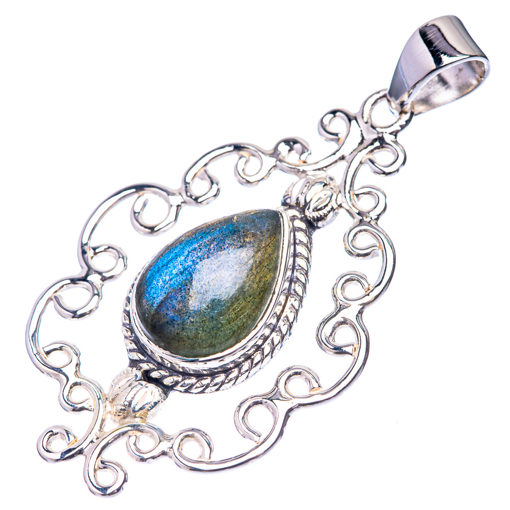 Premium Labradorite Pendant 1 3/4" (925 Sterling Silver) P38746