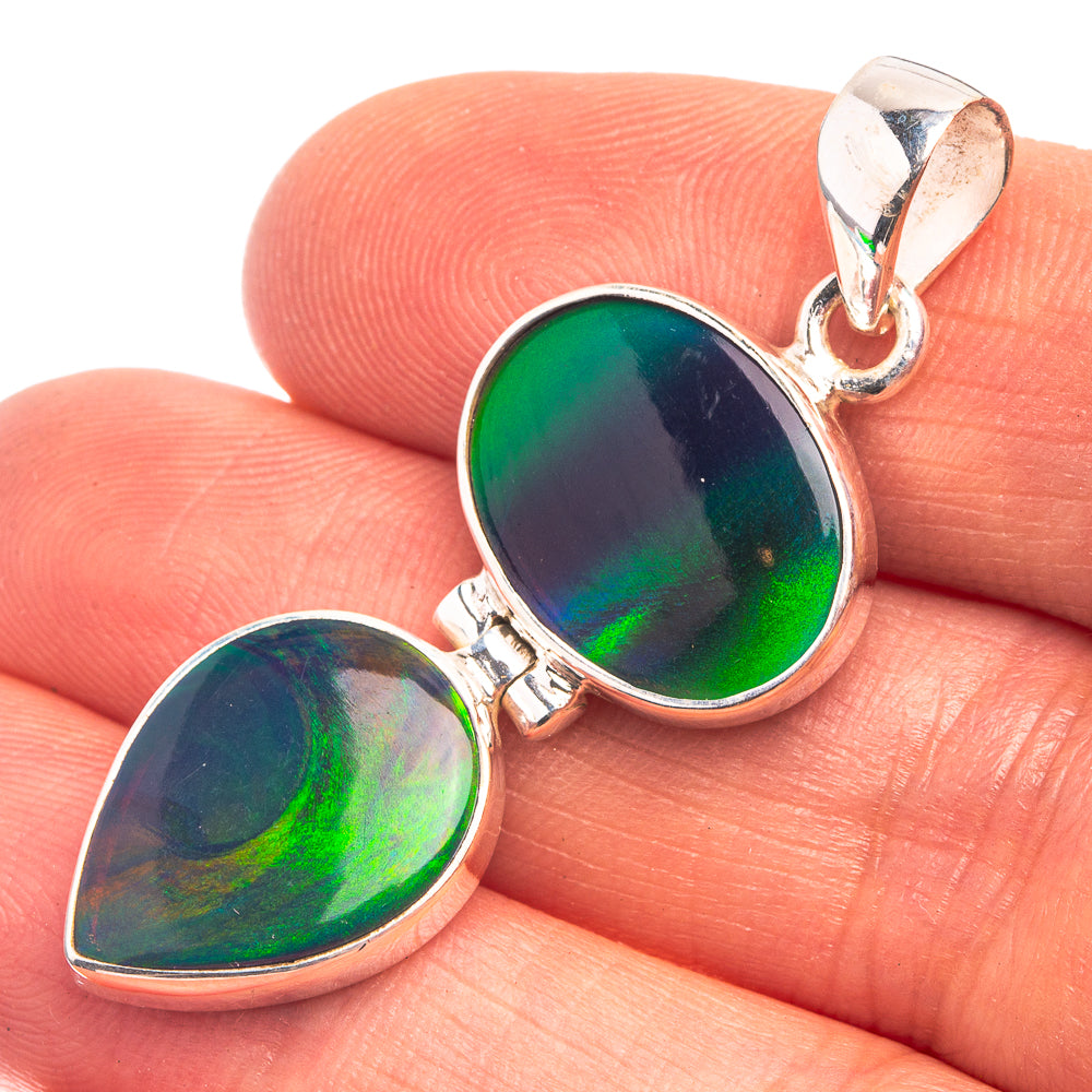 Aura Opal Pendant 1 3/4" (925 Sterling Silver) P38827