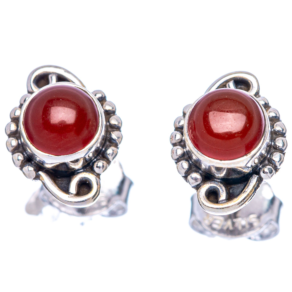Carnelian Dainty Earrings 3/8" (925 Sterling Silver) E1996