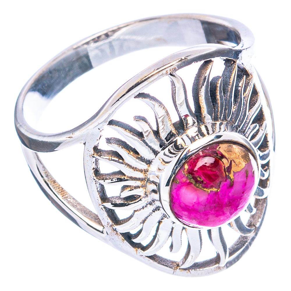 Pink Dahlia Mohave Turquoise Ring Size 8.5 (.925 Sterling Silver)