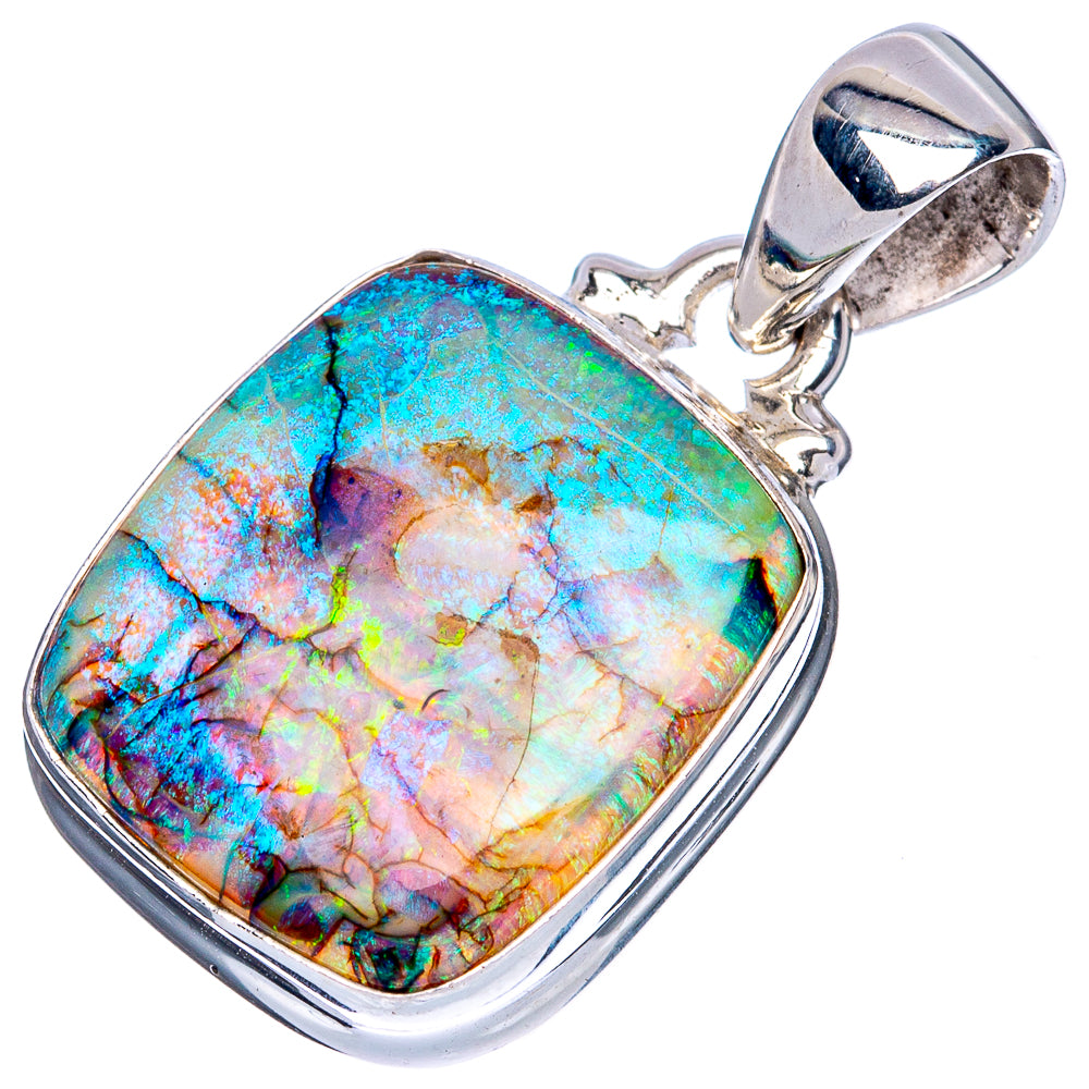 Rare Sterling Opal Pendant 1 1/8" (925 Sterling Silver) P42047