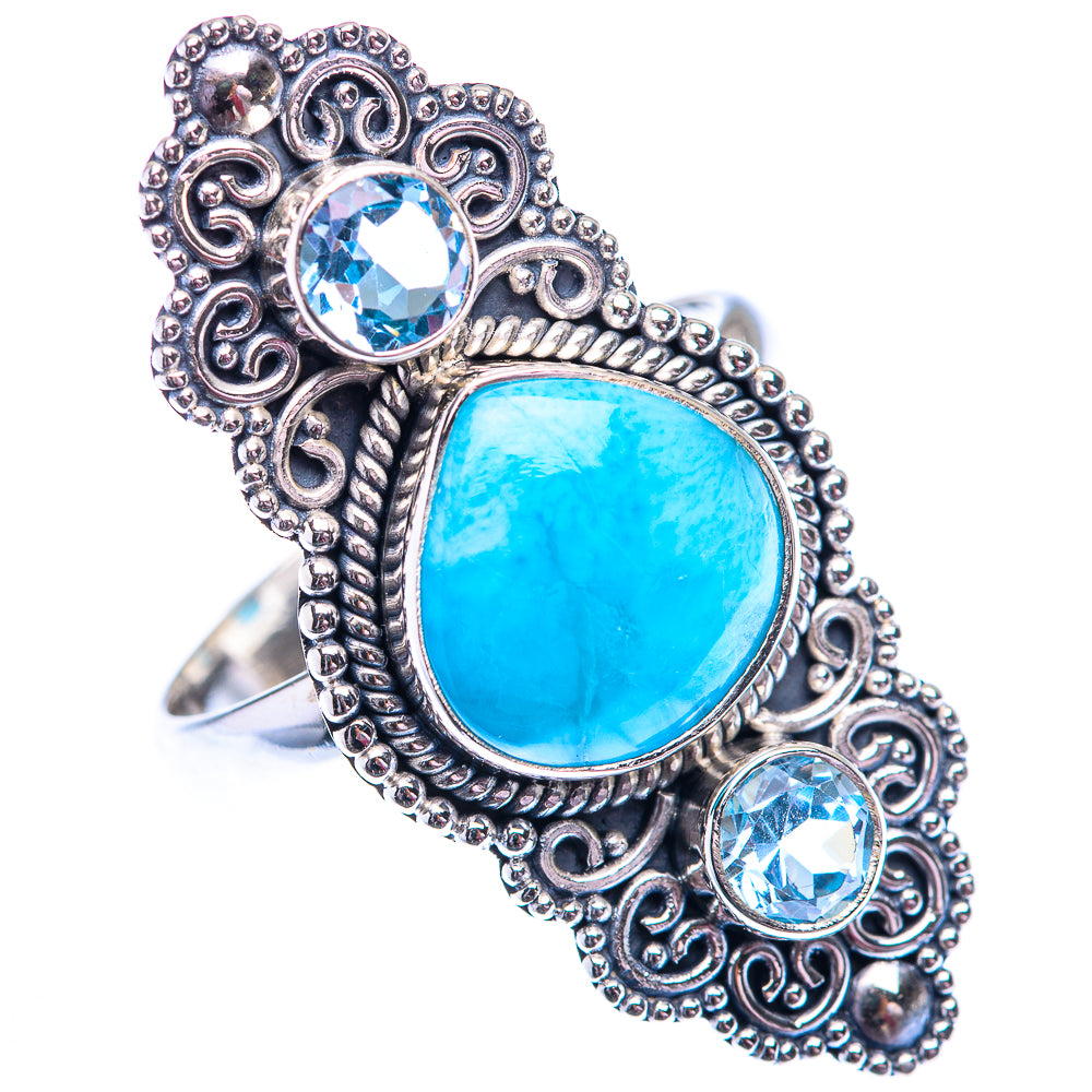 Large Larimar, Blue Topaz 925 Sterling Silver Ring Size 10.75 (925 Sterling Silver) RING140410