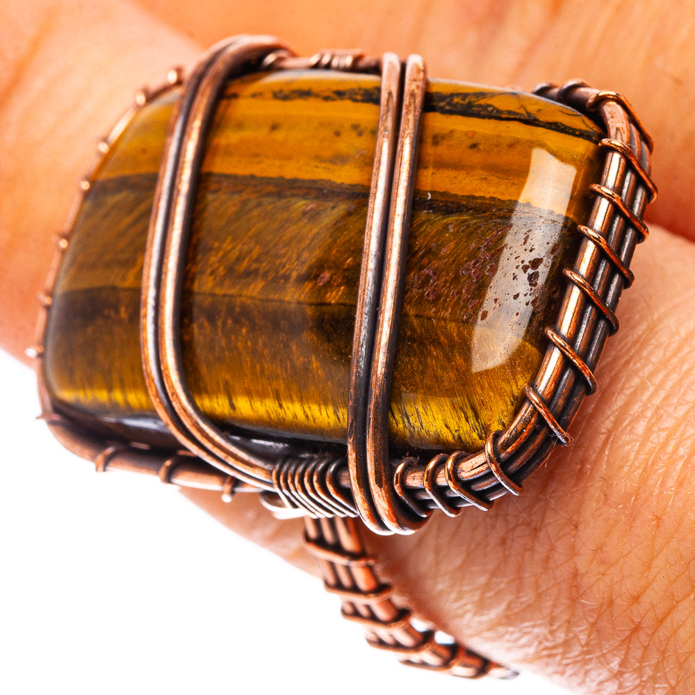 Tiger's Eye Ring Size 7.5 (Oxidized Copper)