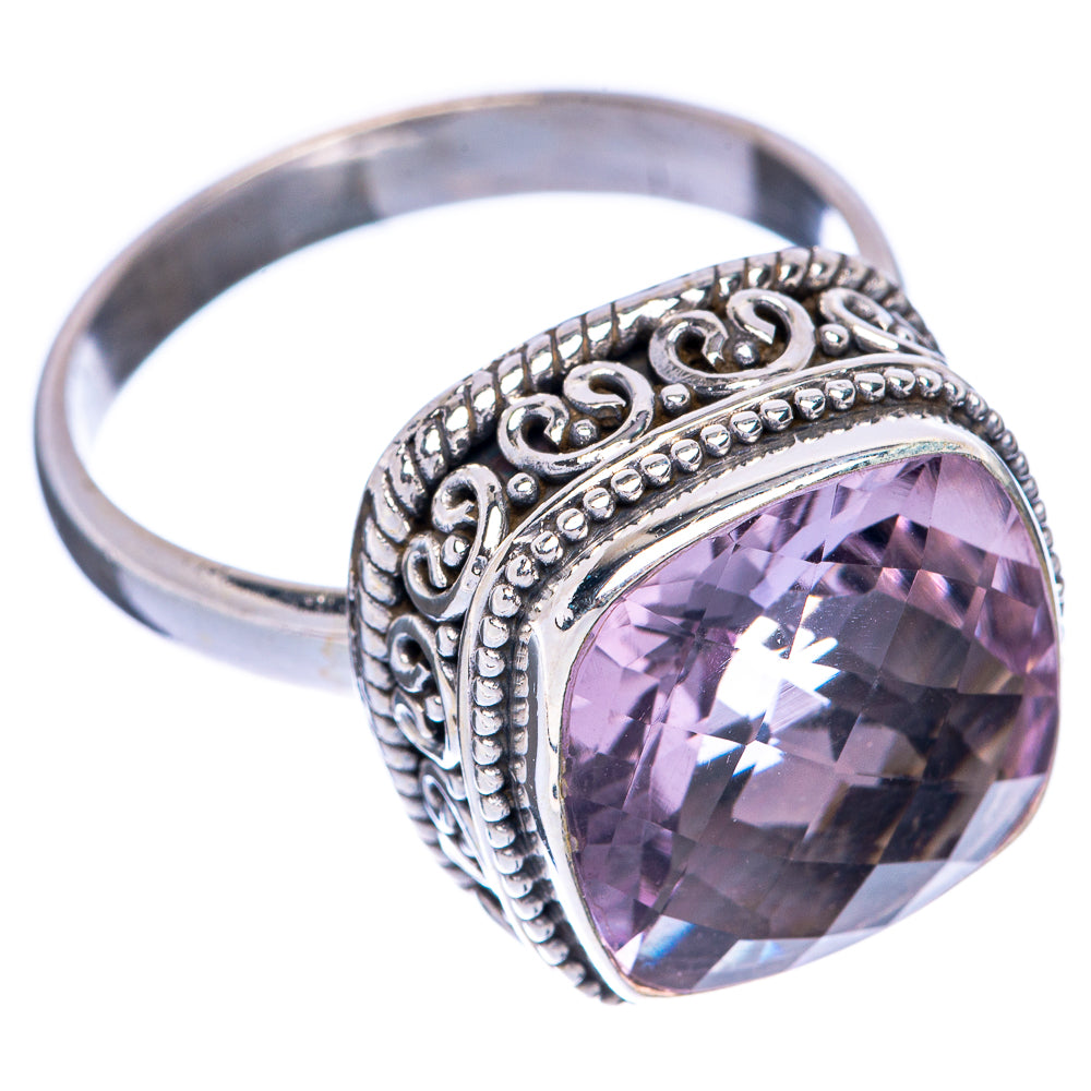 Faceted Pink Amethyst Ring Size 10.75 (925 Sterling Silver) R144737