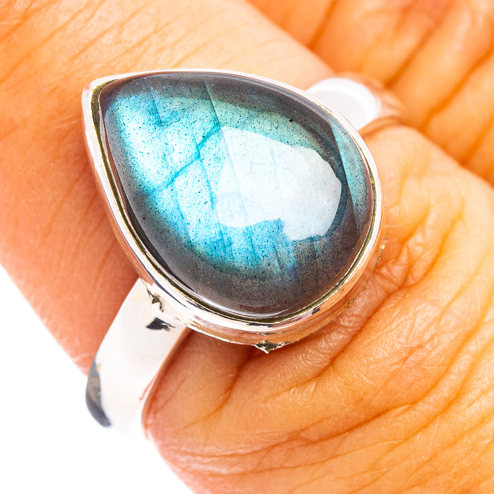 Labradorite Ring Size 7.5 (.925 Sterling Silver)