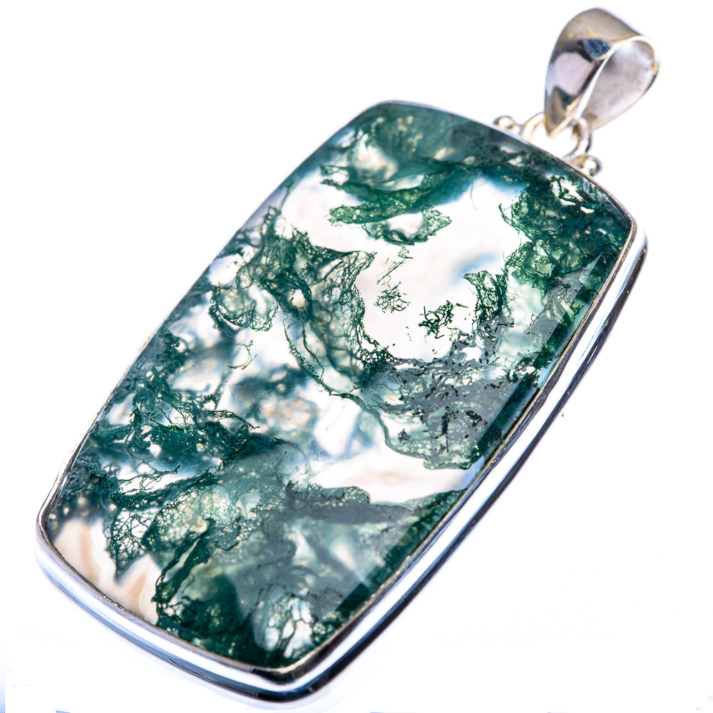 Green Moss Agate Pendant 2" (925 Sterling Silver) PD38467