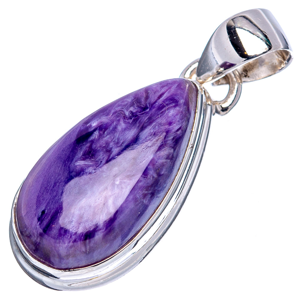 Charoite Pendant 1 1/4" (.925 Sterling Silver)