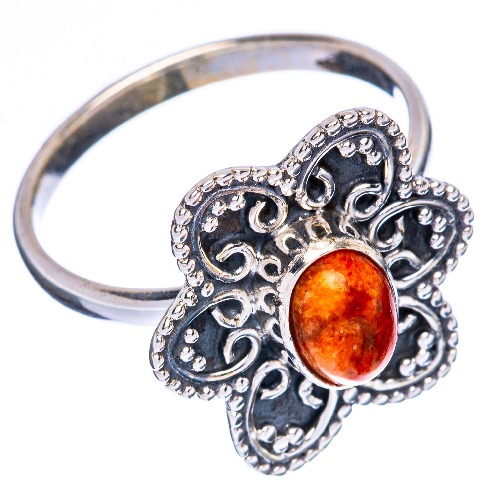 Value Sunstone Ring Size 7.75 (925 Sterling Silver) R3264