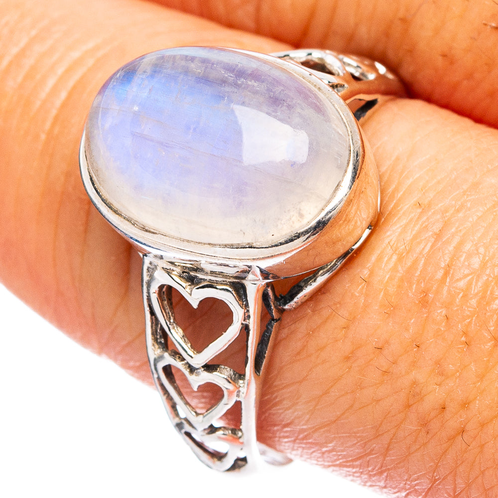 Rainbow Moonstone Ring Size 9.5 (925 Sterling Silver) R4748