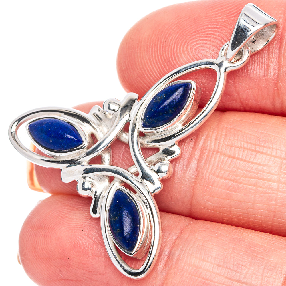 Premium Lapis Lazuli Pendant 1 3/8" (925 Sterling Silver) P41844