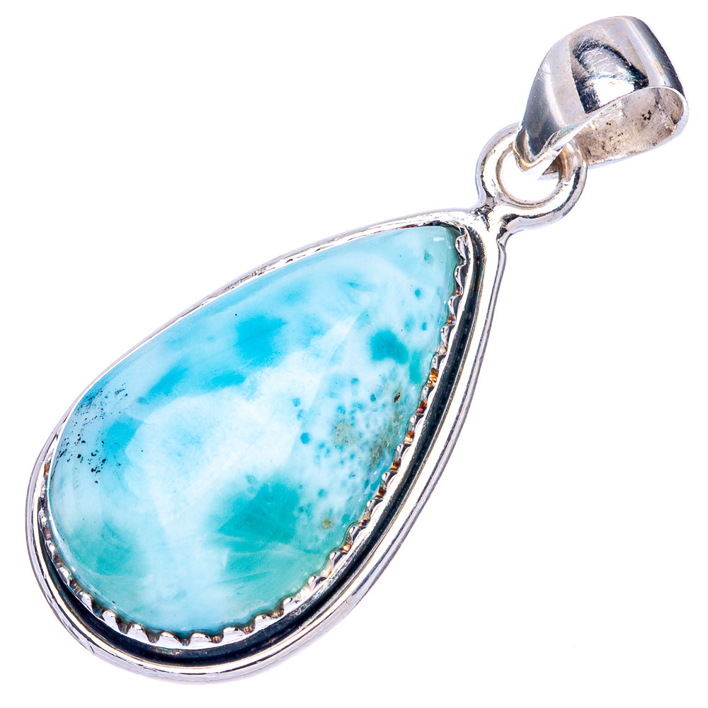 Larimar 925 Sterling Silver Pendant 1 3/8" (925 Sterling Silver) P41884