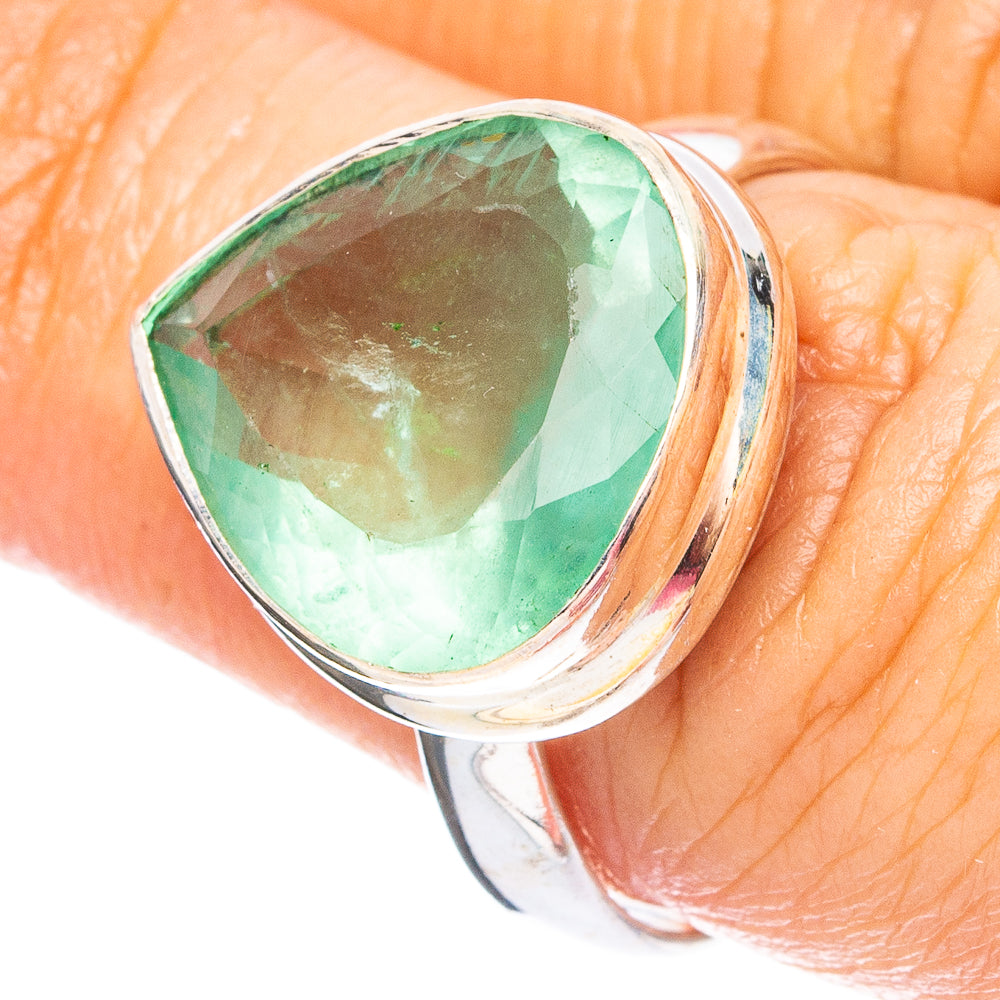 Green Fluorite 925 Sterling Silver Ring Size 8 (925 Sterling Silver) R6118
