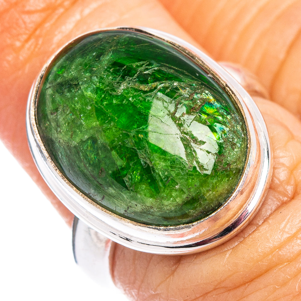 Chrome Diopside Ring Size 6.5 (.925 Sterling Silver)
