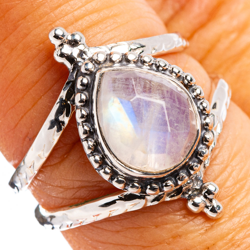 Premium Rainbow Moonstone Ring Size 7.75 (.925 Sterling Silver)