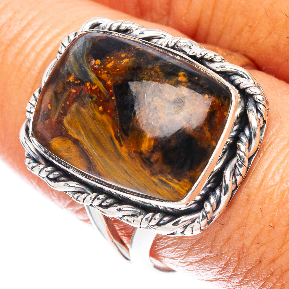Golden Pietersite Ring Size 9.25 (925 Sterling Silver) R7173