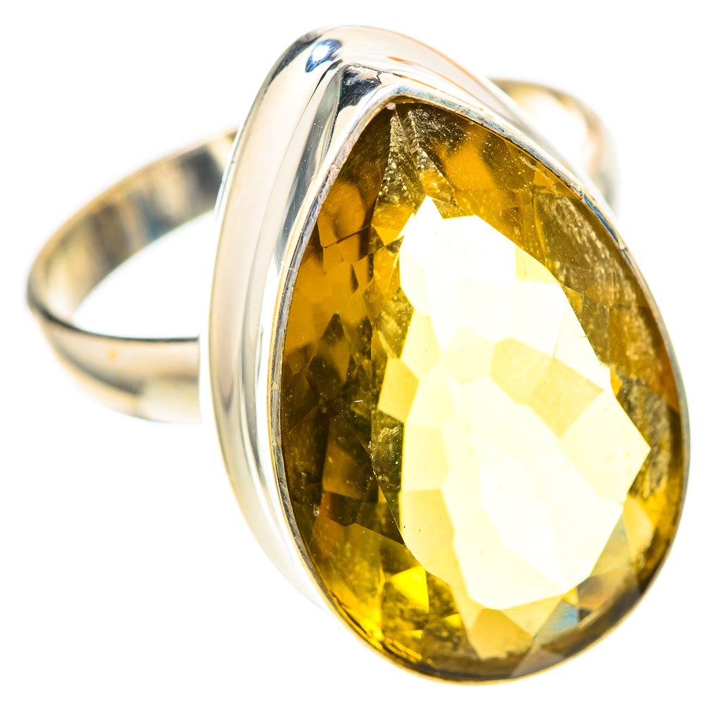 Large Faceted Citrine 925 Sterling Silver Ring Size 12 (925 Sterling Silver) RING139678