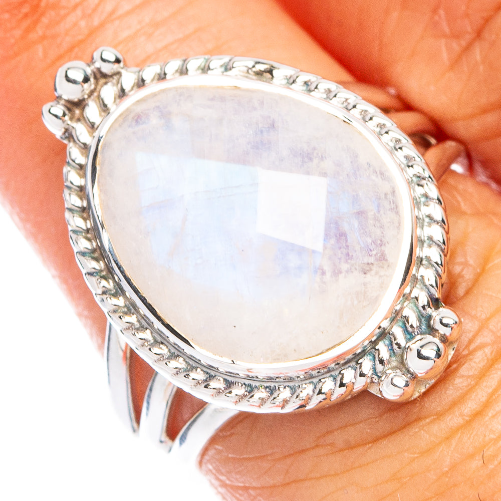 Premium Rainbow Moonstone Ring Size 6.5 (925 Sterling Silver) R7615