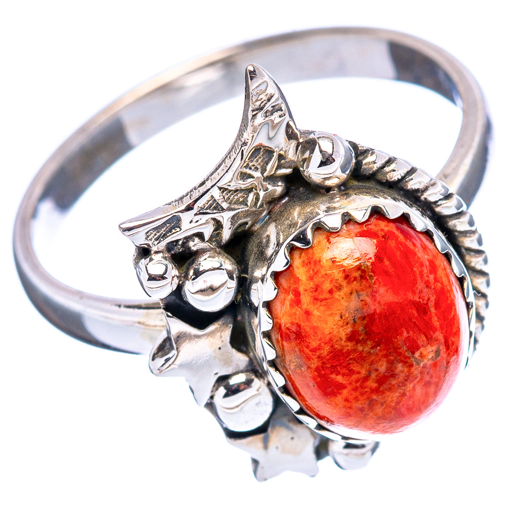 Sponge Coral Native Style Ring Size 7.75 (.925 Sterling Silver)