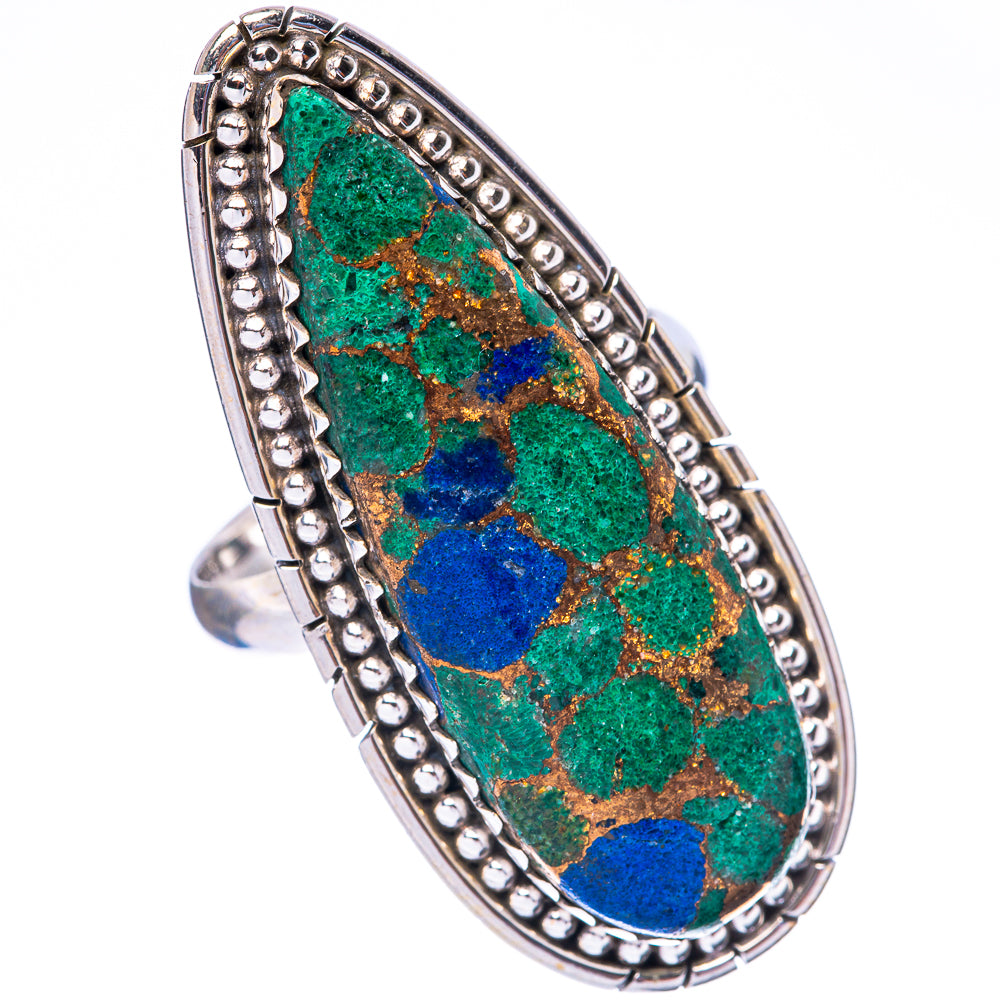 Copper Chrysocolla Large Ring Size 10 (925 Sterling Silver) R1752