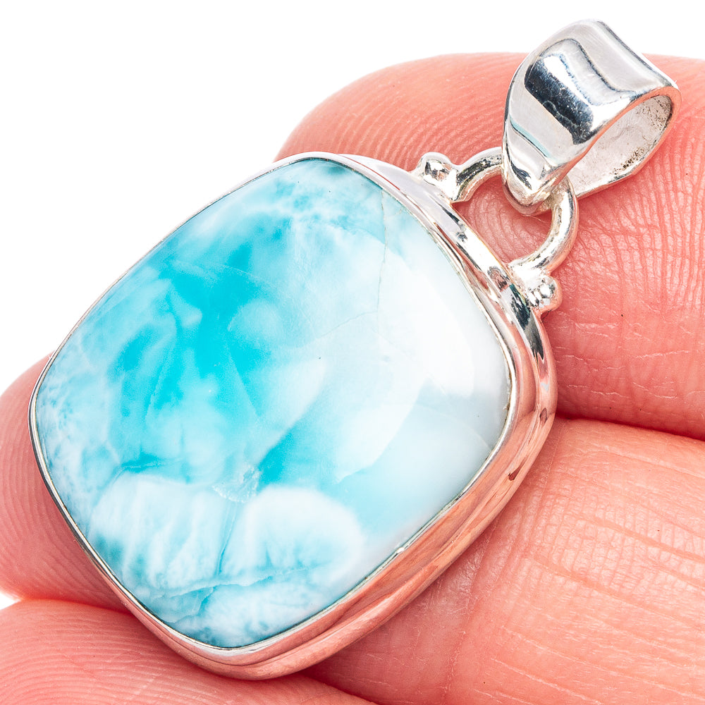 Larimar Pendant 1 1/4" (925 Sterling Silver) P40155