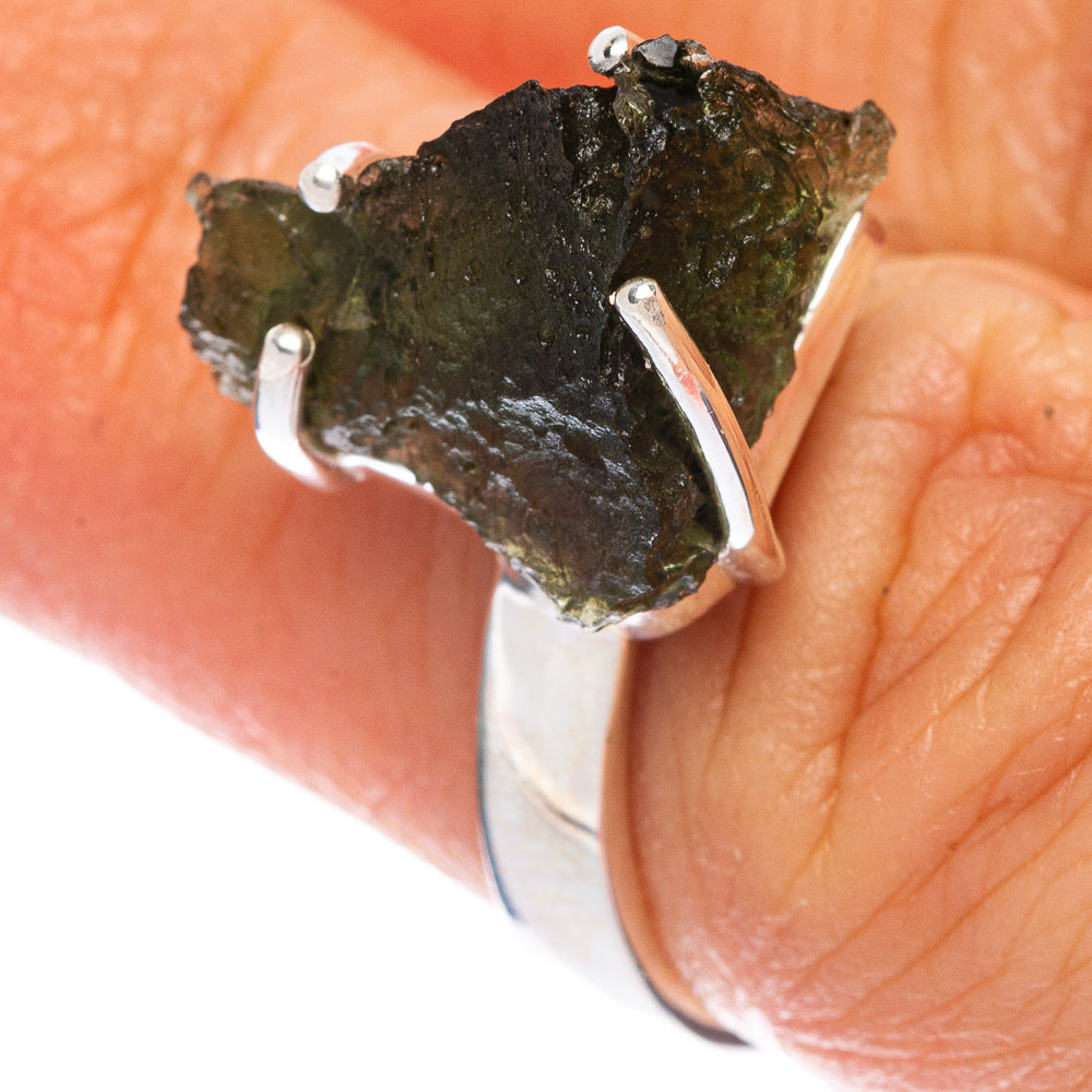 Rare Czech Moldavite Ring Size 6.25 (925 Sterling Silver) R146610