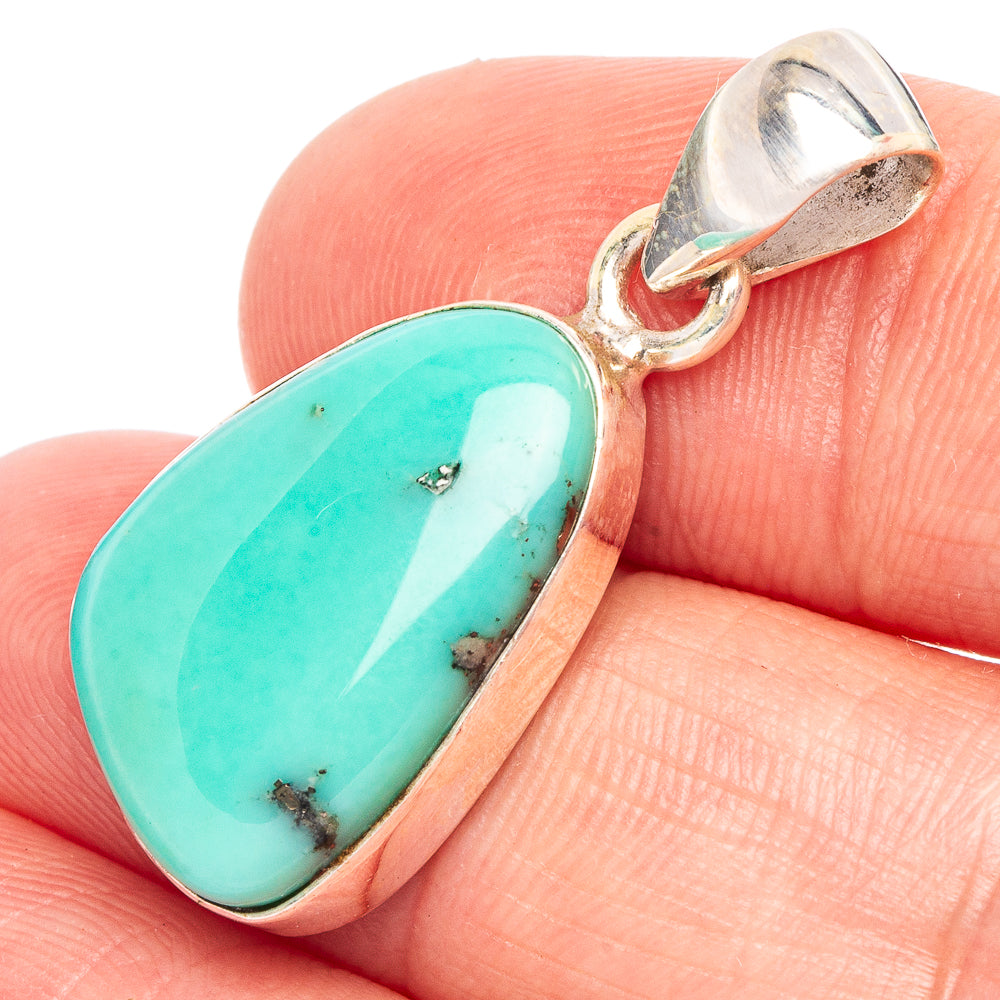 Rare Kingman Turquoise Pendant 1 1/4" (925 Sterling Silver) P44706