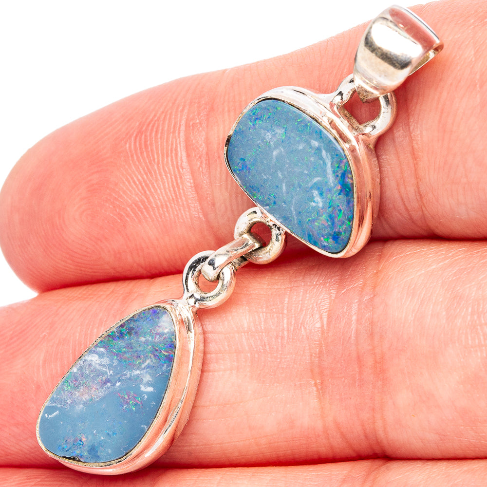 Rare Doublet Opal Pendant 1 7/8" (.925 Sterling Silver)