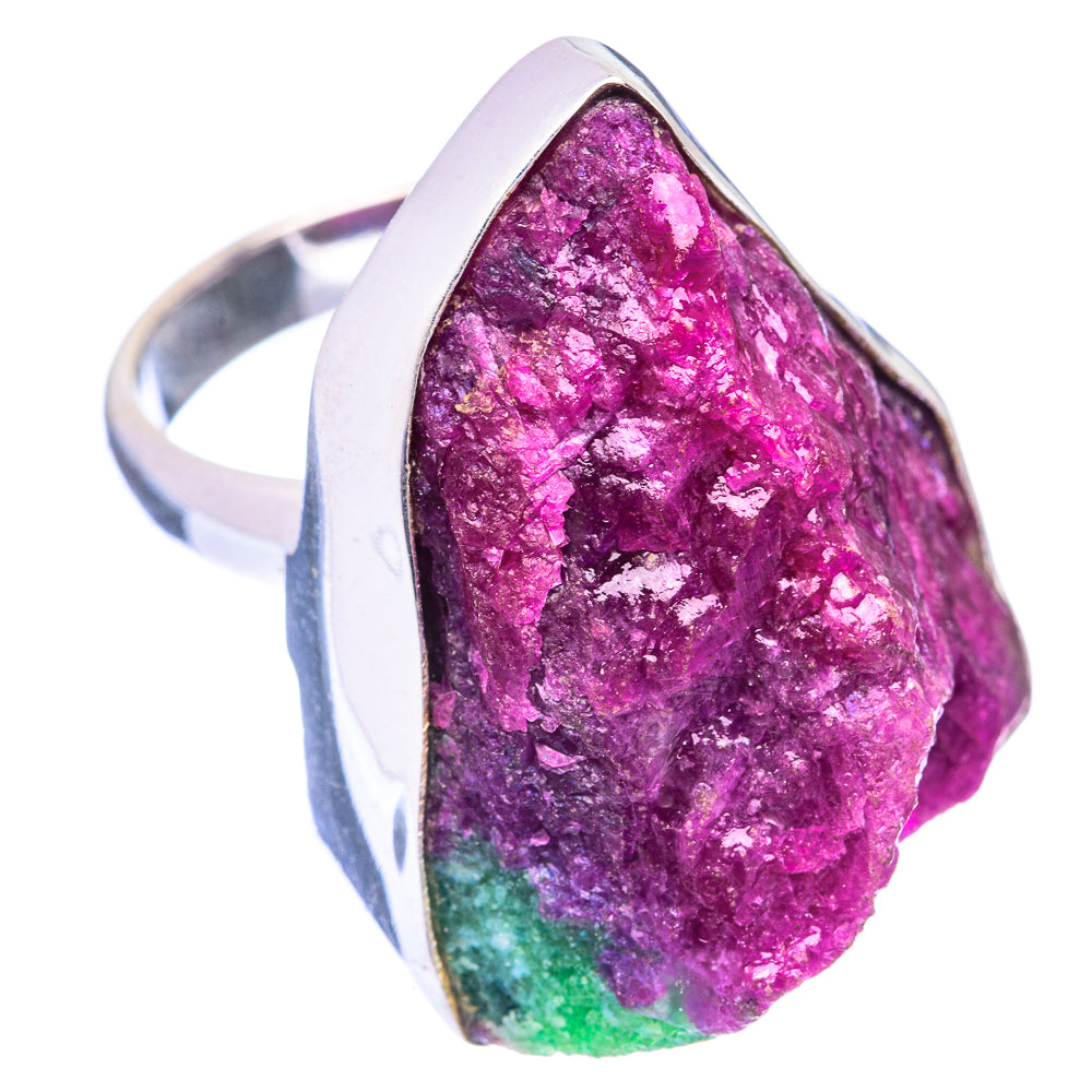 Large Rough Ruby Zoisite Ring Size 8 (925 Sterling Silver) R141062