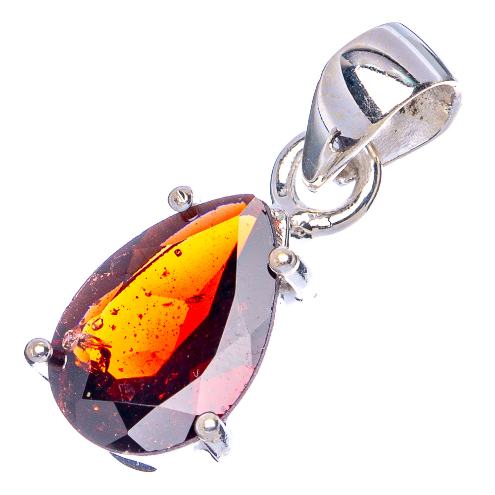 Garnet Pendant 1" (.925 Sterling Silver)