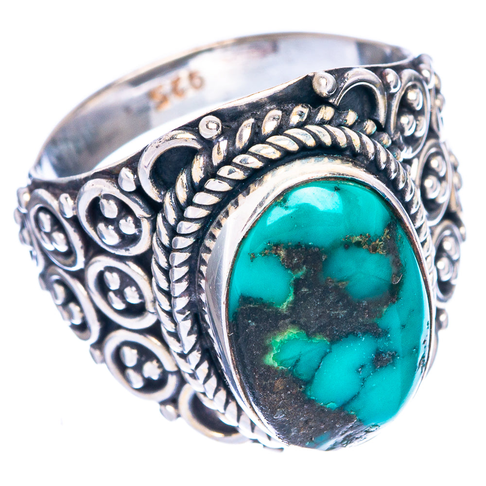 Tibetan Turquoise Ring Size 6.75 (925 Sterling Silver) R1304