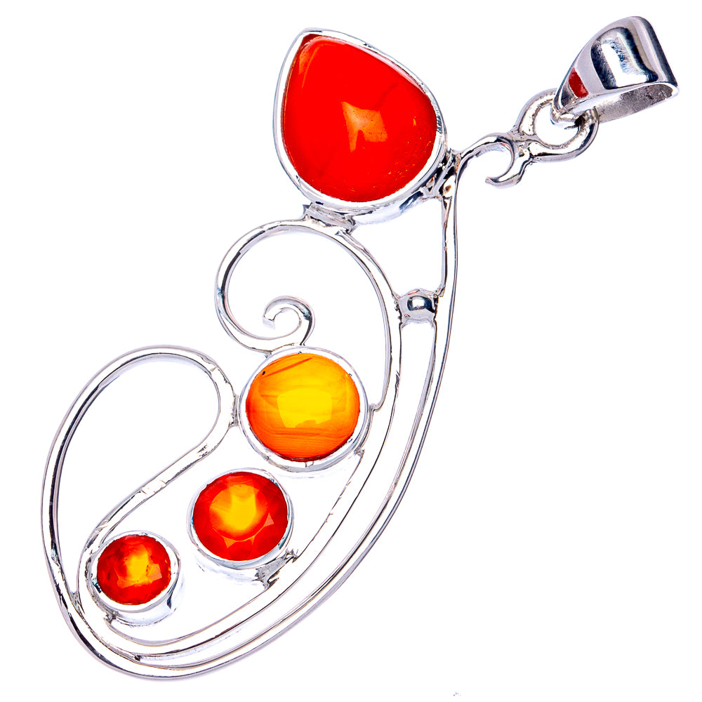 Premium Carnelian Pendant 1 3/4" (925 Sterling Silver) P41850