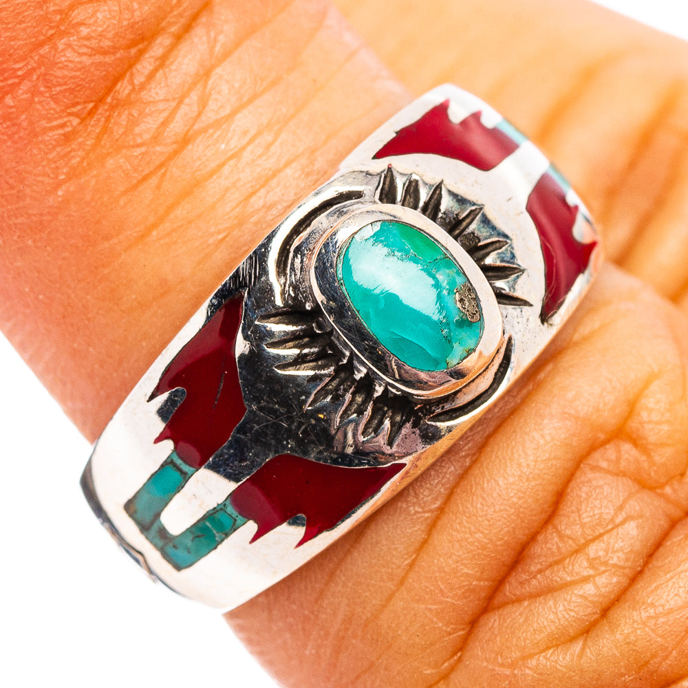 Native Style Mohave Turquoise Ring Size 5.5 (.925 Sterling Silver)