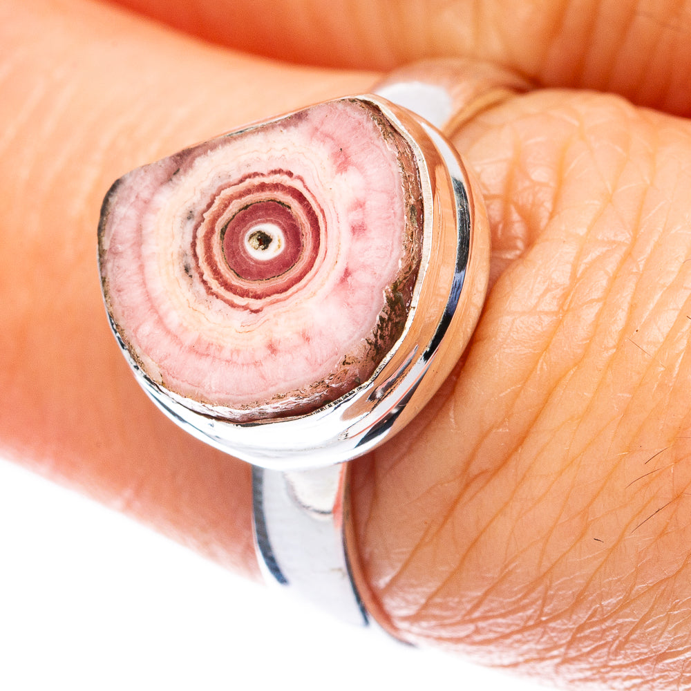 Rare Rhodochrosite Stalactite Ring Size 7 (925 Sterling Silver) R2985