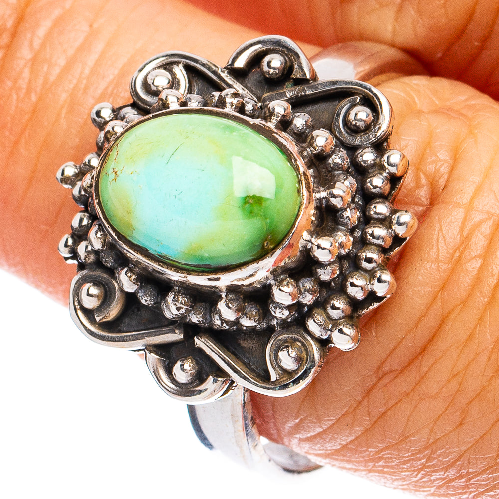 Rare Sonoran Gold Turquoise Ring Size 8.5 (925 Sterling Silver) R8583