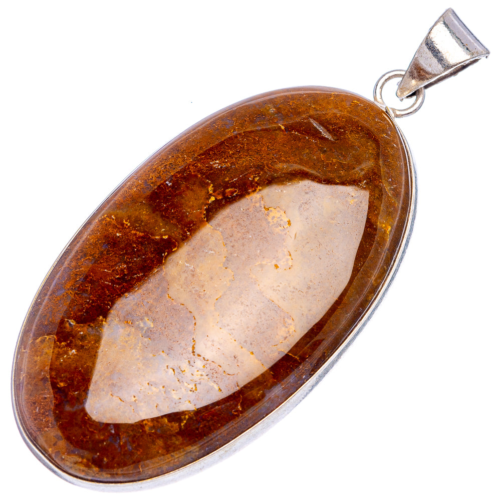 Unknown Agate  Pendant 2 3/8" (Silver Plated)