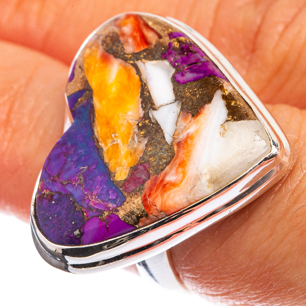Large Spiny Oyster Turquoise 925 Sterling Silver Ring Size 6.25