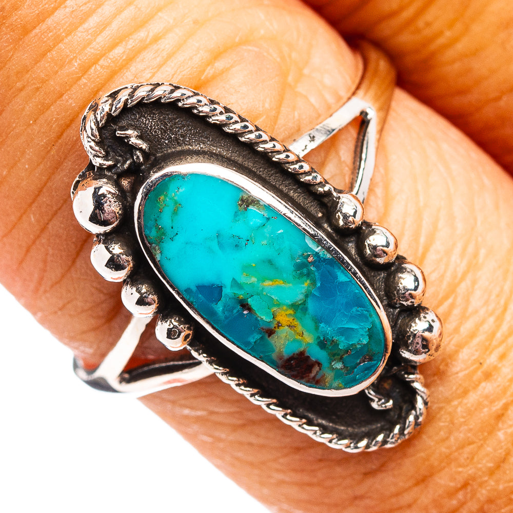 Native Style Mohave Turquoise Ring Size 8.5 (.925 Sterling Silver)