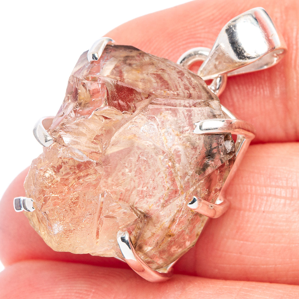 Rare Elestial Quartz Pendant 1 1/4" (925 Sterling Silver) P41498