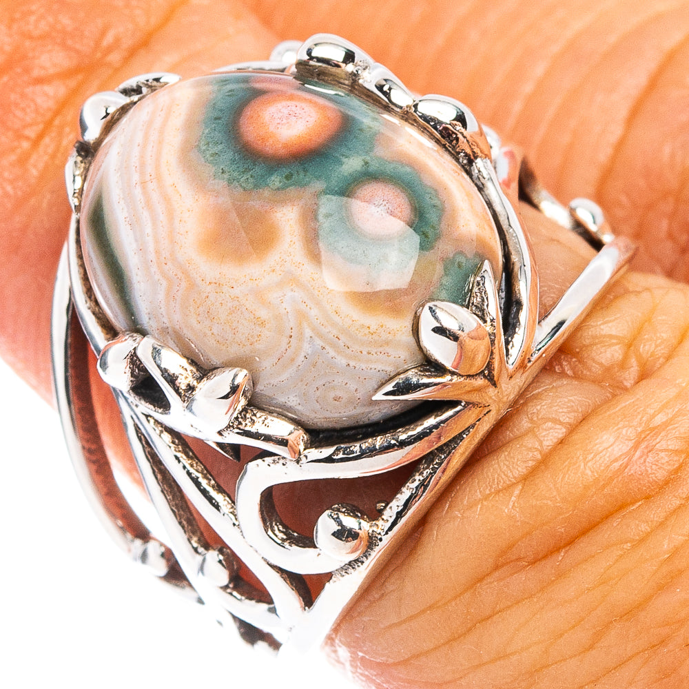 Premium Ocean Jasper Ring Size 6 (.925 Sterling Silver)