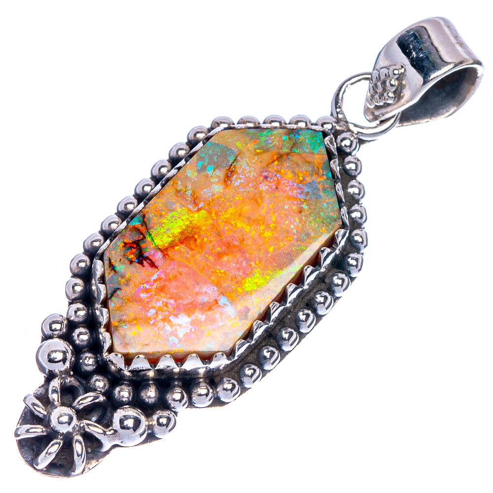Rare Sterling Opal Pendant 1 5/8" (925 Sterling Silver) P40696