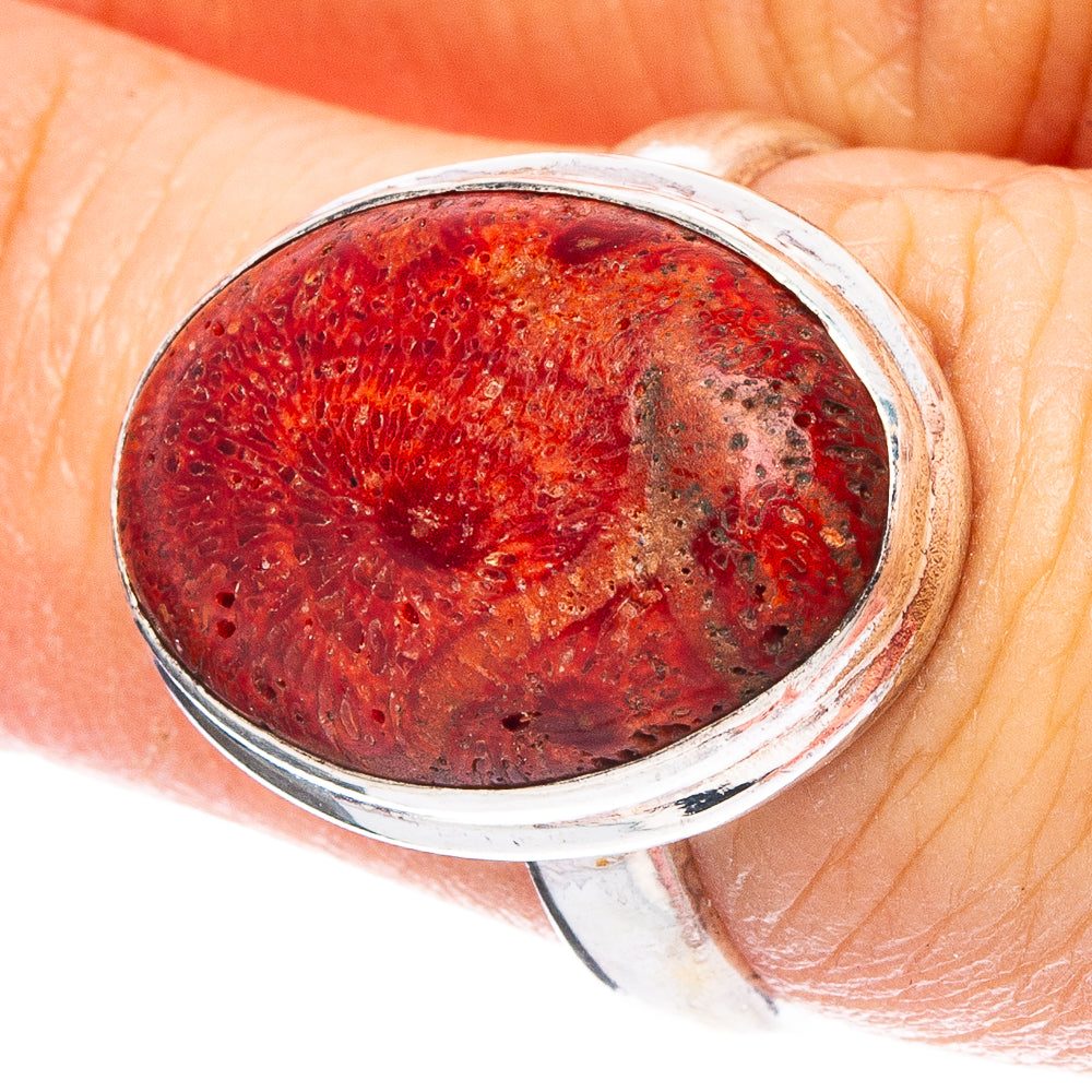 Sponge Coral 925 Sterling Silver Ring Size 7 (925 Sterling Silver) R6051
