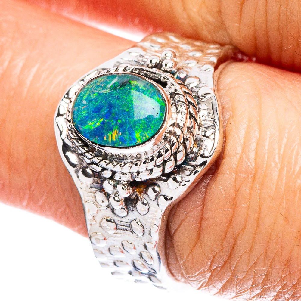 Rare  Doublet Opal Ring Size 7.25 (925 Sterling Silver) R3656