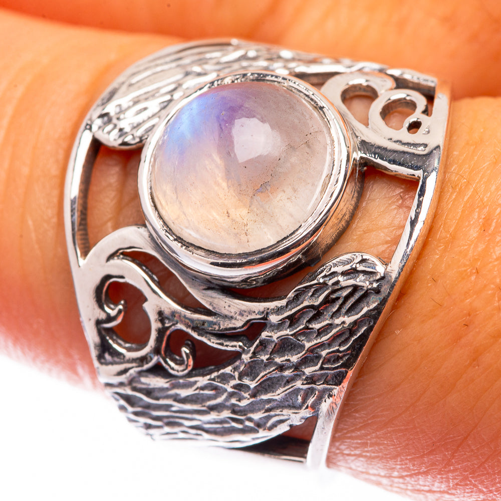Rainbow Moonstone Ring Size 8.25 (925 Sterling Silver) R141092
