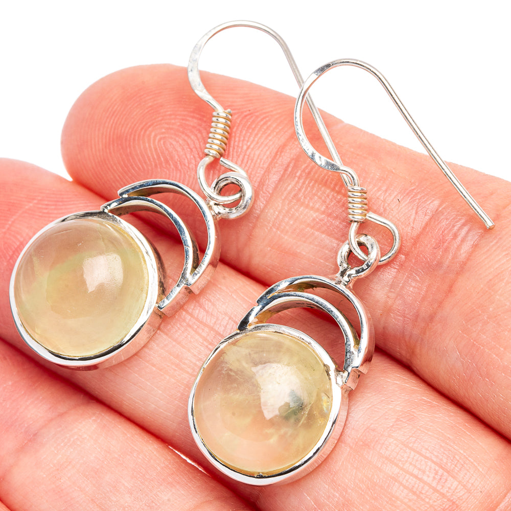 Prehnite Earrings 1 1/2" (925 Sterling Silver) E433370